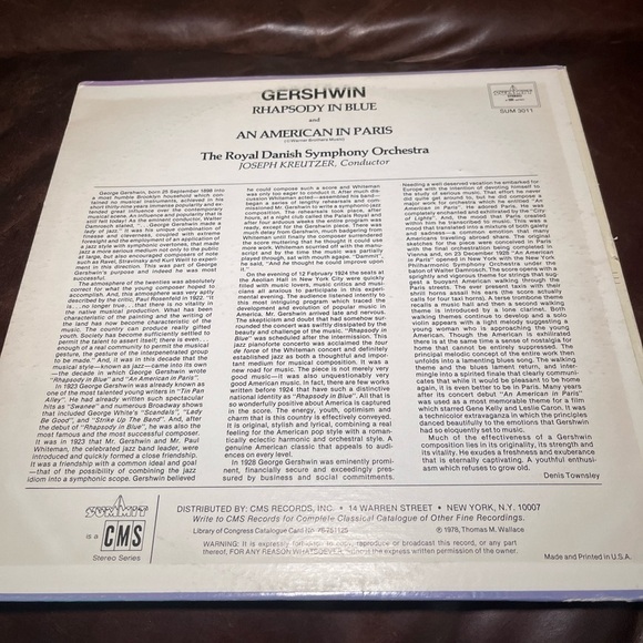 Gershwin’s Rhapsody in blue and American in Paris vintage vinyl recordfrom 1978 - Picture 2 of 9